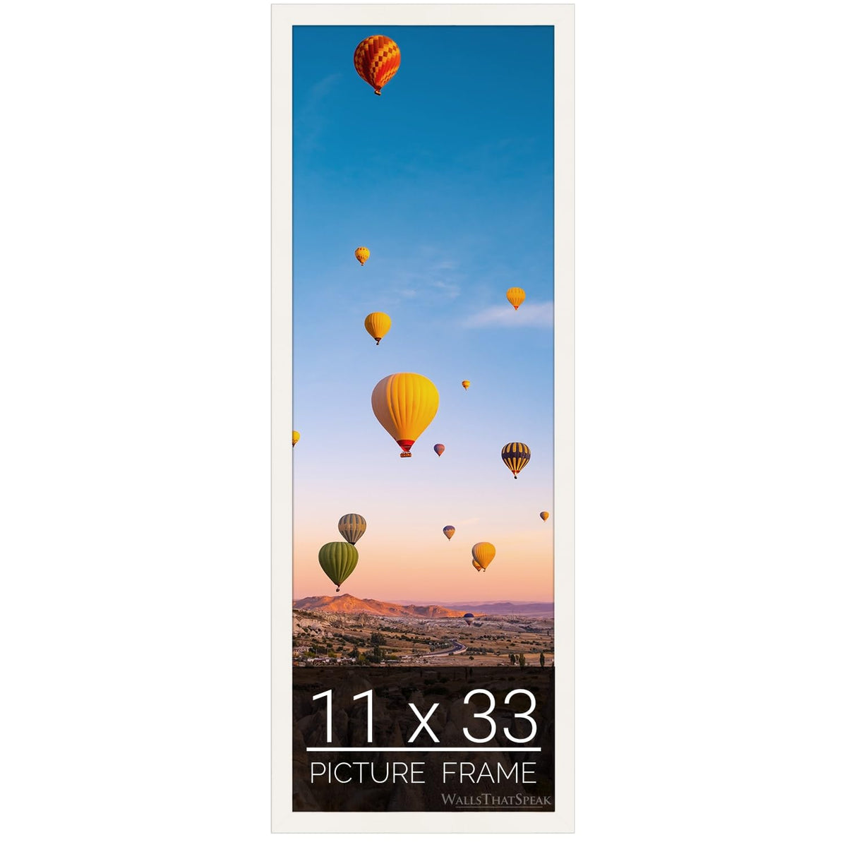 wallsthatspeak 11x33 white Picture Frame for Puzzles Posters Photos or Artwork
