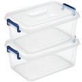 Tribello Plastic Storage Bins with Lids, Clear Stackable Storage Containers  9.5 Qt  2 Pack