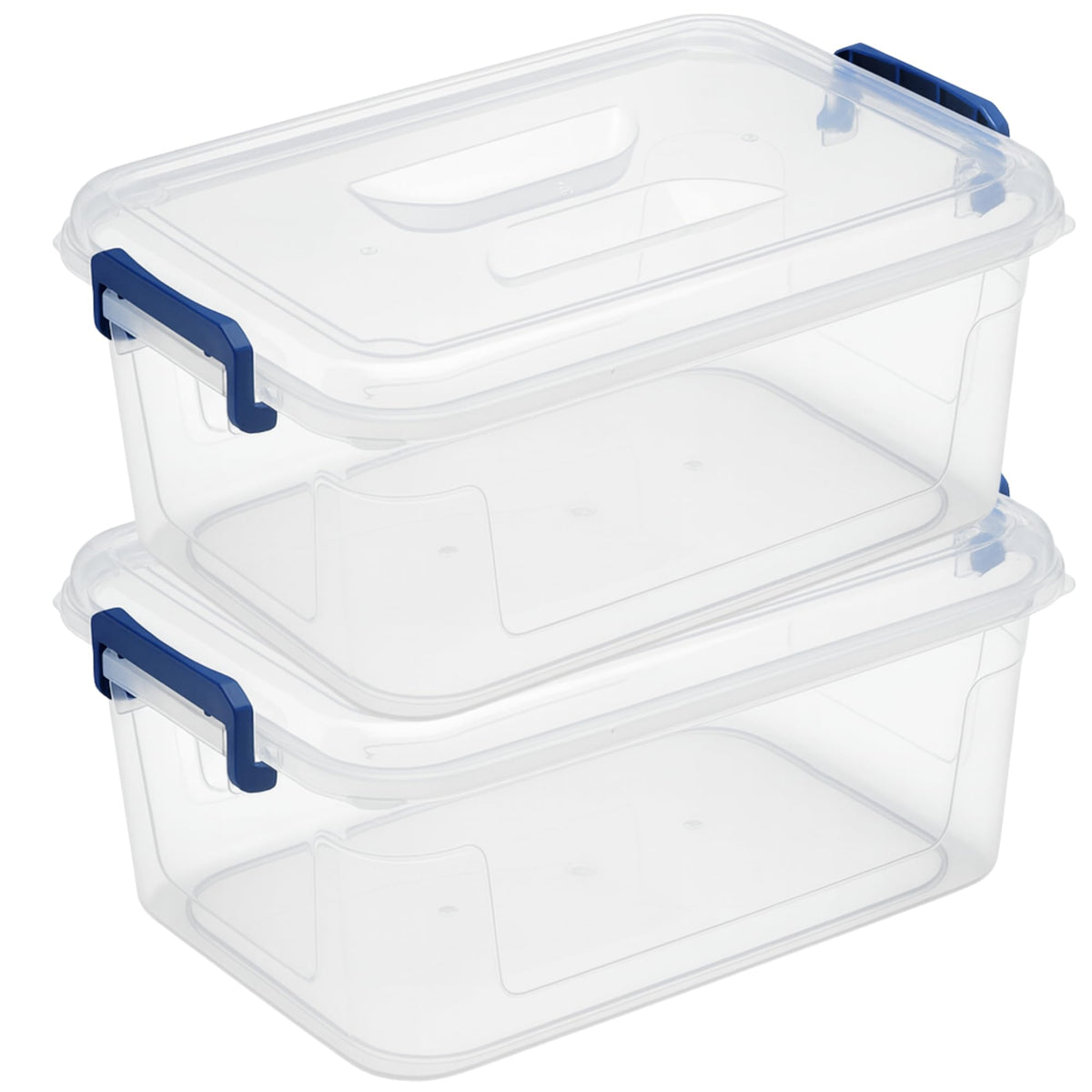 Tribello Plastic Storage Bins with Lids, Clear Stackable Storage Containers  9.5 Qt  2 Pack