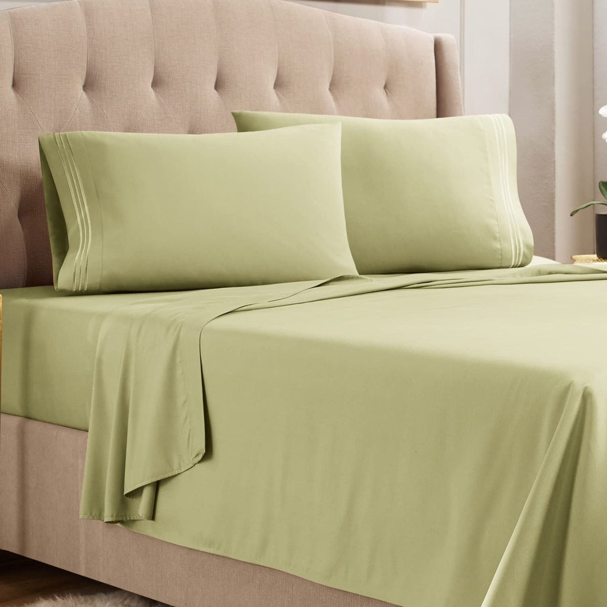 Empyrean Twin Sheets Set - 110 Gsm 4 Piece Bed Sheets For Twin Size Bed, Double Brushed Twin Size Sheets, Soft Bedding Sheets &