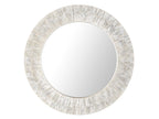 KOUBOO 1040142, Pearlescent White Round Capiz Seashell Sunray Wall Mirror
