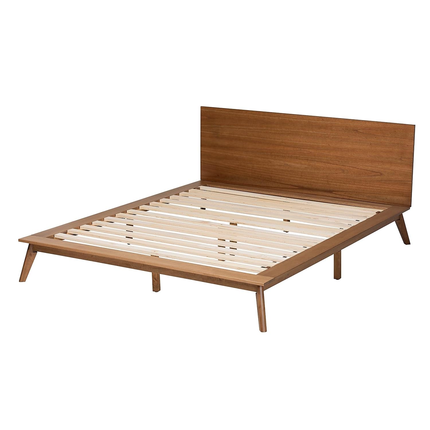 Baxton Studio Wheatley Platform Bed, King, Walnut Brown (235-13245-HiT)