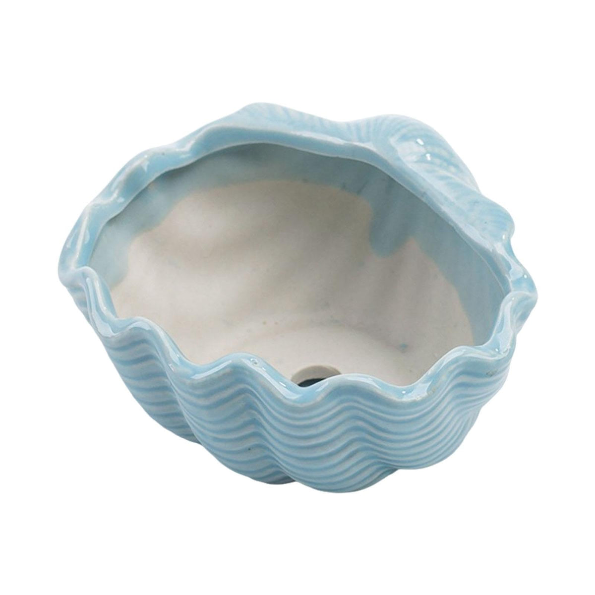 CALANDIS Ceramic Plant Pot Creative Decorative Flower Pot for Garden Shelf Home Decor Light Blue