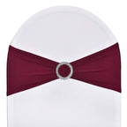 Sweeteasy 50Pcs Stretch Spandex Chair Sashes For Wedding Party Banquet Decoration Elastic Bulk Chair Cover(Burgundy Maroon)