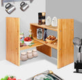 Shailwood Adjustable Desktop Bookshelf, Bamboo Desk Organiser, Free Style Display Rack For Office, Kitchen Counter Top Storage