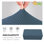 Easy-Going Stretch Ottoman Cover Folding Storage Stool Furniture Protector Soft Rectangle Slipcover With Elastic Bottom (Ottoman Large, Bluestone)