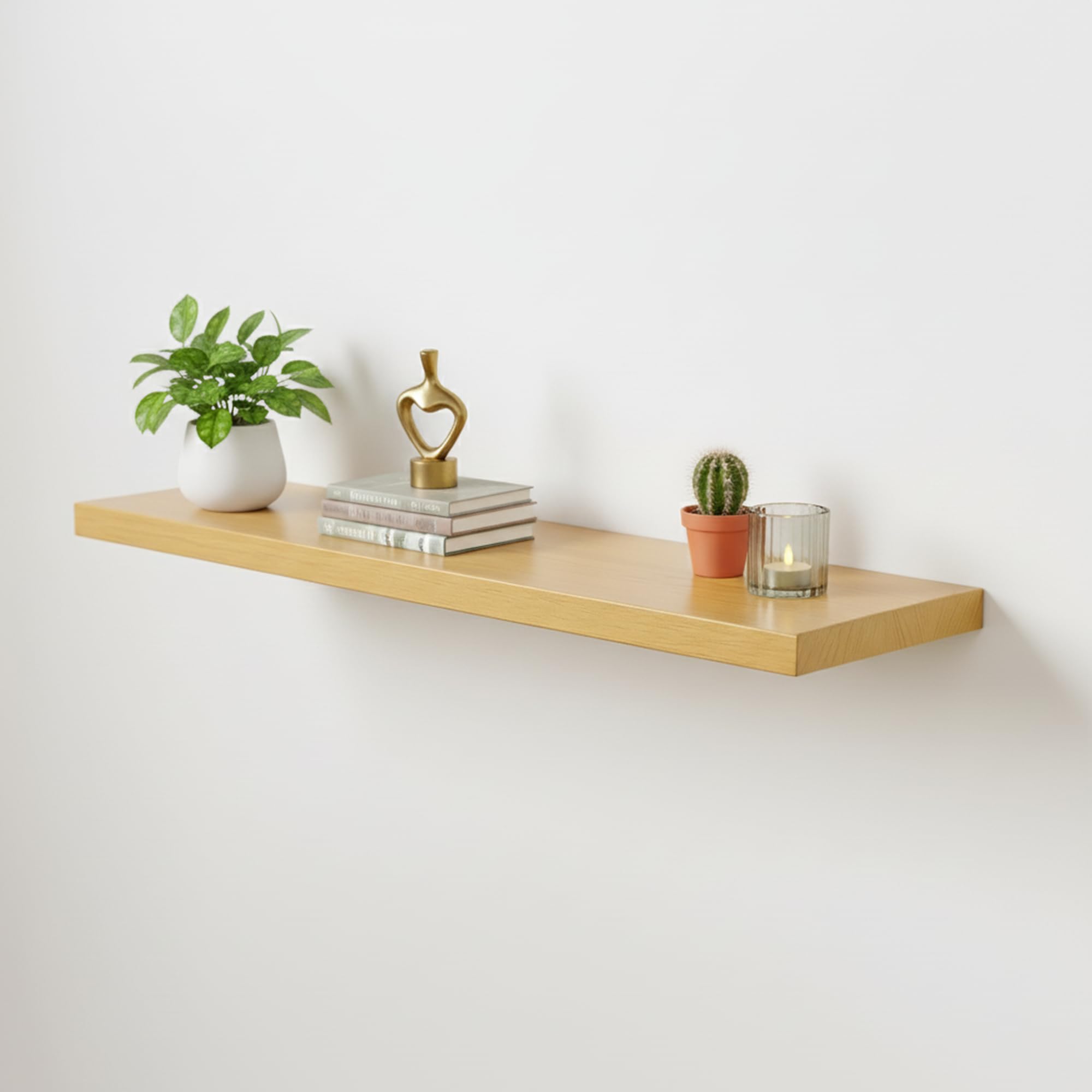 Djuize Wooden Wall Shelf Top| Storage Rack|Industrial WallMounted Floating Shelf for Living Room,Kitchen,Bathroom (1, Small)