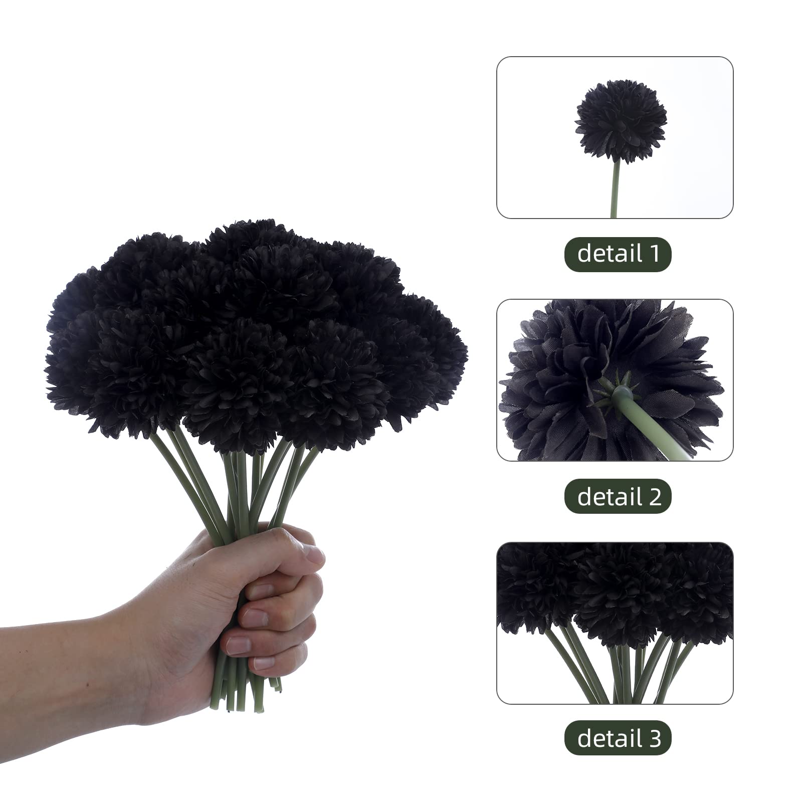 Kimura'S Cabin Fake Flowers 15Pcs Artificial Silk Hydrangea Chrysanthemum Ball Flowers Bouquets For Home Dining Table Core Party