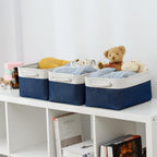 Thewarmhome Storage Basket For Organizing - Medium 3 Pack 14X10X7 Inch Fabric Storage Cubes For Shelves With Rope, Collapsible S