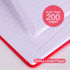 Suin Hardcover-Journal-Notebooks, 6 Packs A5 Lined Journals Notebook For Writing 200 Pages, 8.2 X 5.5 Inch, 6 Colors Classic Rul