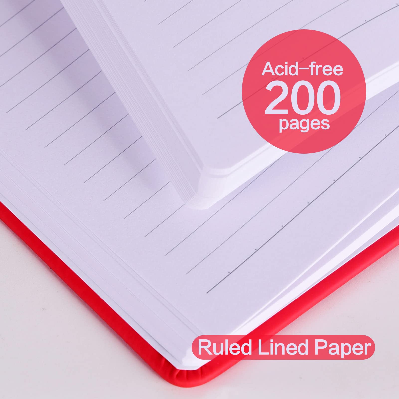 Suin Hardcover-Journal-Notebooks, 6 Packs A5 Lined Journals Notebook For Writing 200 Pages, 8.2 X 5.5 Inch, 6 Colors Classic Rul