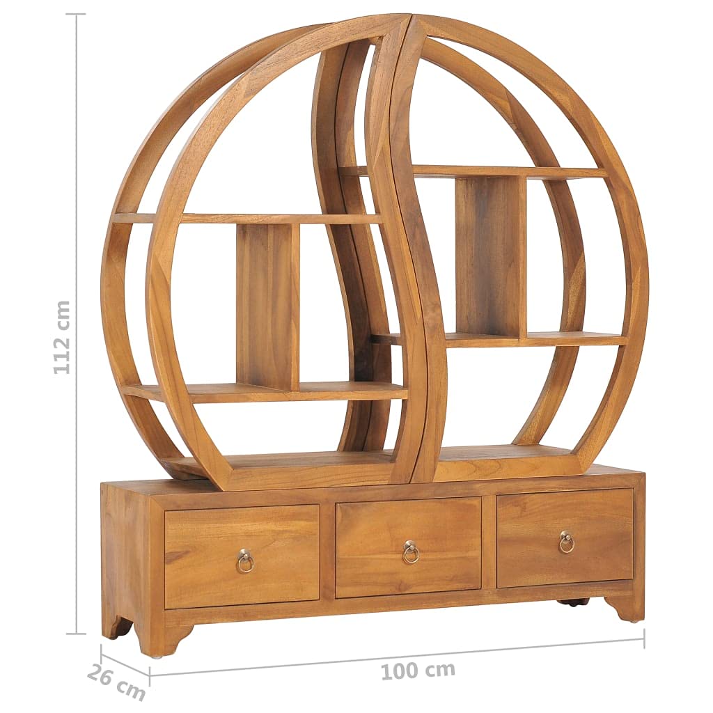 Bussandri Cabinet with Yin Yang Shelf 100x26x112 cm Solid Teak Wood