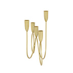 Cosmoliving By Cosmopolitan Metal Candelabra, 15'' X 5'' X 11'', Gold