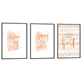 Set of 3 Canvas Wall Art Pictures Poster Print Frames with Inspirational Positive Quotes for Teen Girls Room Decor Modern Nordic