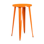Flash Furniture James Commercial Grade 24" Round Orange Metal Indoor-Outdoor Bar Height Table