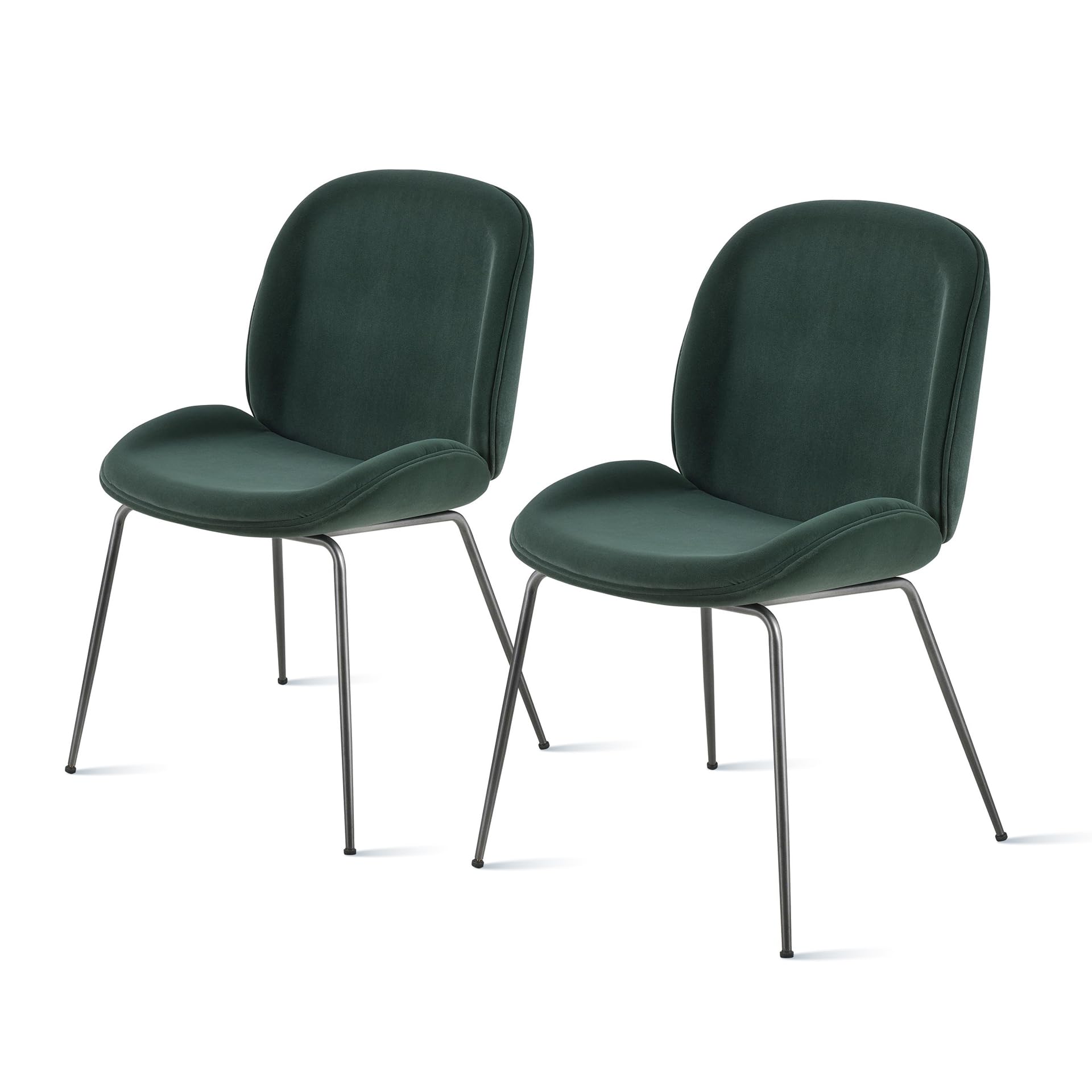 Npd Furniture And More Lucy Velvet Fabric, Set Of 2 Dining Chairs, Gallery Dark Green