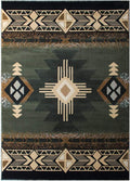 YHSF South West Native American Area Rug C318 (Sage Green, 3 Feet x 4 Feet 7 Inches)