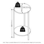Furinno Besi 2-Tier Modern Tall Round Side End Table With Sturdy Metal Legs, 11.57 (W) X 8.16 (H) X 4.36 (D) Inches, Americano