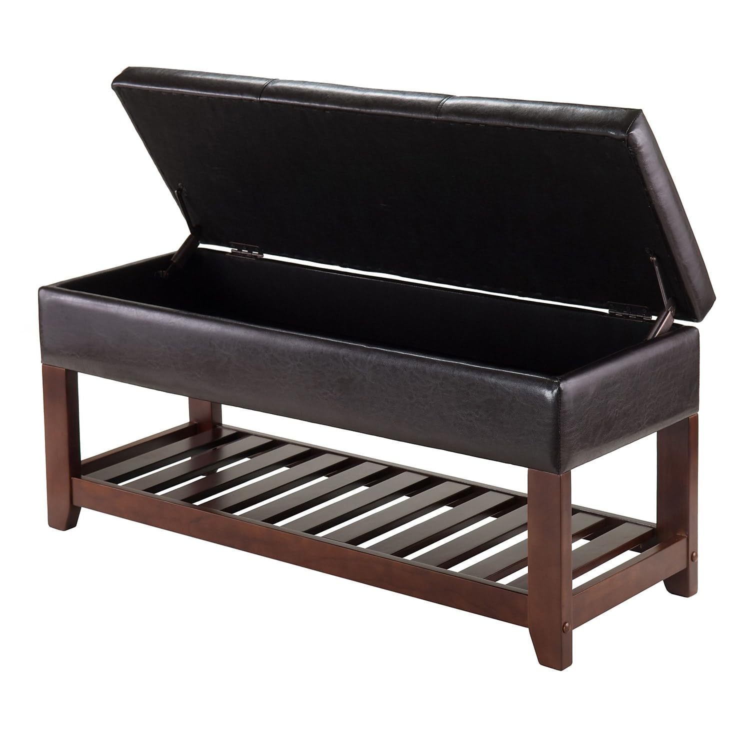 Winsome Monza Storage Bench with Cushion Seat, Espresso (94143)