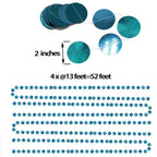 Cheerland Glitter Teal Blue Star Garland Blue Party Decorations Hanging Dot Banner Streamer Backdrop Decor Wedding Birthday Bday