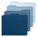 Whaline 24 Pack Dusty Blue File Folders Letter Size 4 Colors Gradient Blue File Pockets With 1/3 Cut Tab For Home Office Classro