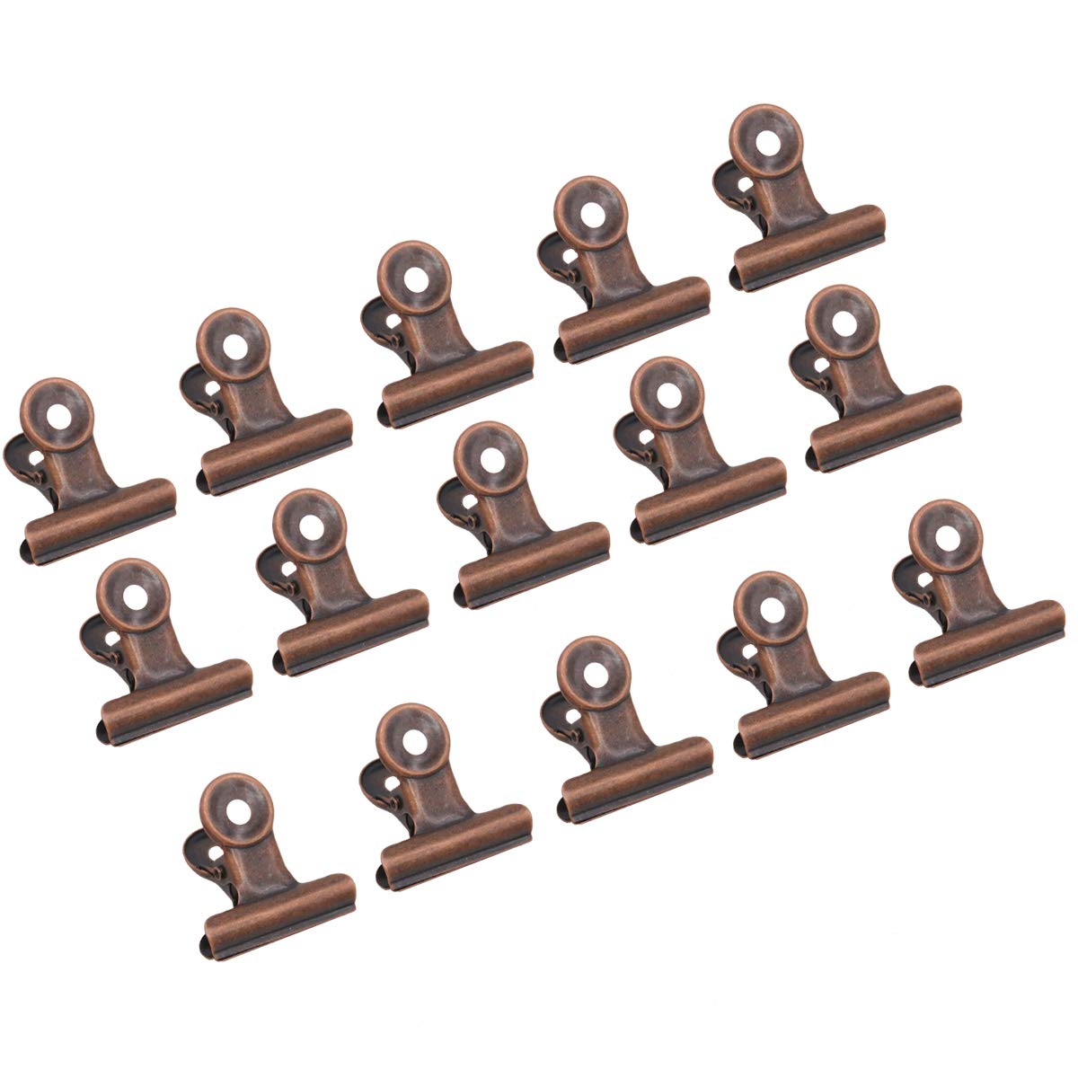 15 Pieces Red Copper Bulldog Clips,31Mm Metal Paper Clamp For Cork Board And Photo Wall
