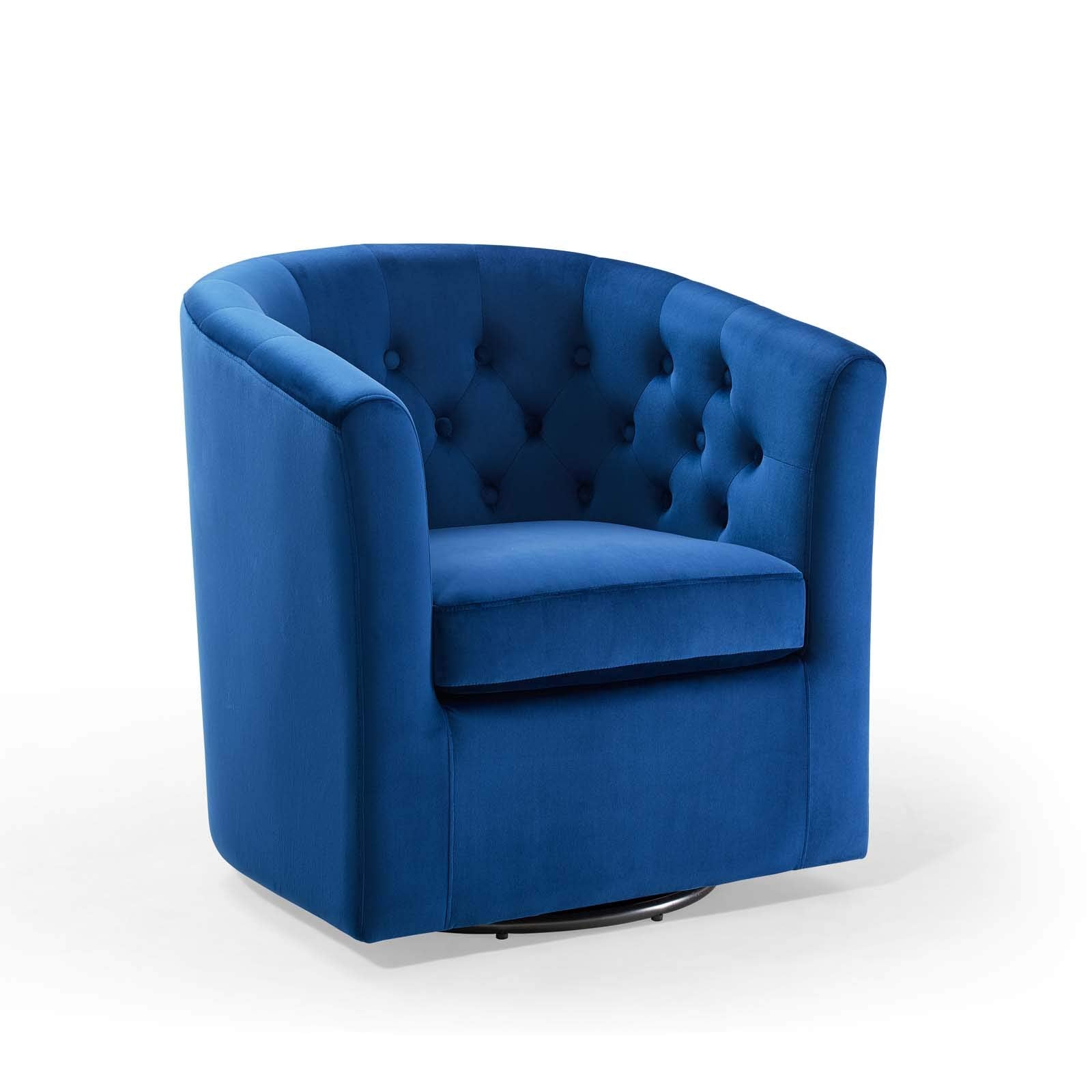 Modway Eei-4138-Nav Prospect Tufted Performance Velvet Swivel Armchair, Navy