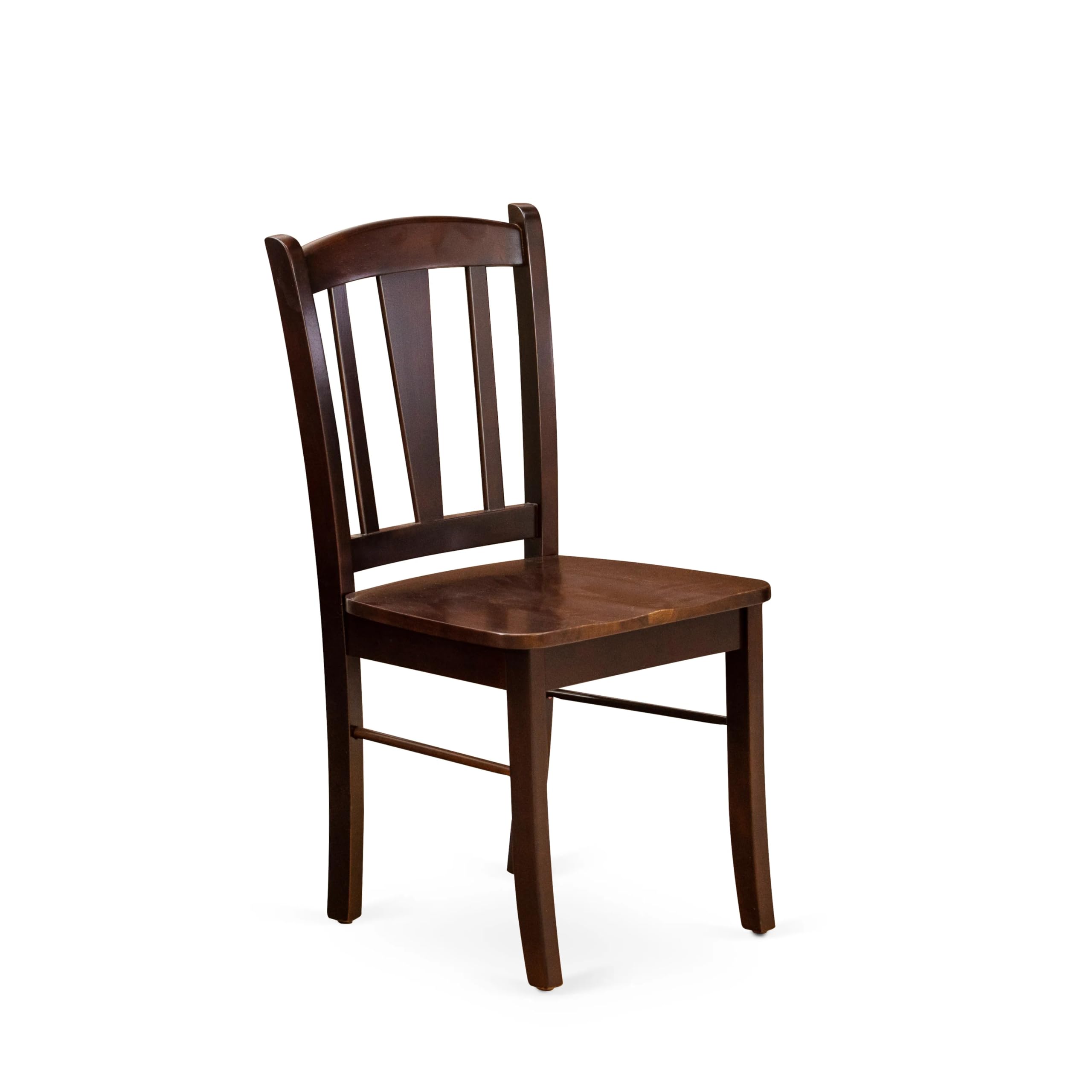 East West Furniture Dlc-Mah-W Dublin Dining Chairs - Slat Back Solid Wood Seat Chairs, Set Of 2, Mahogany