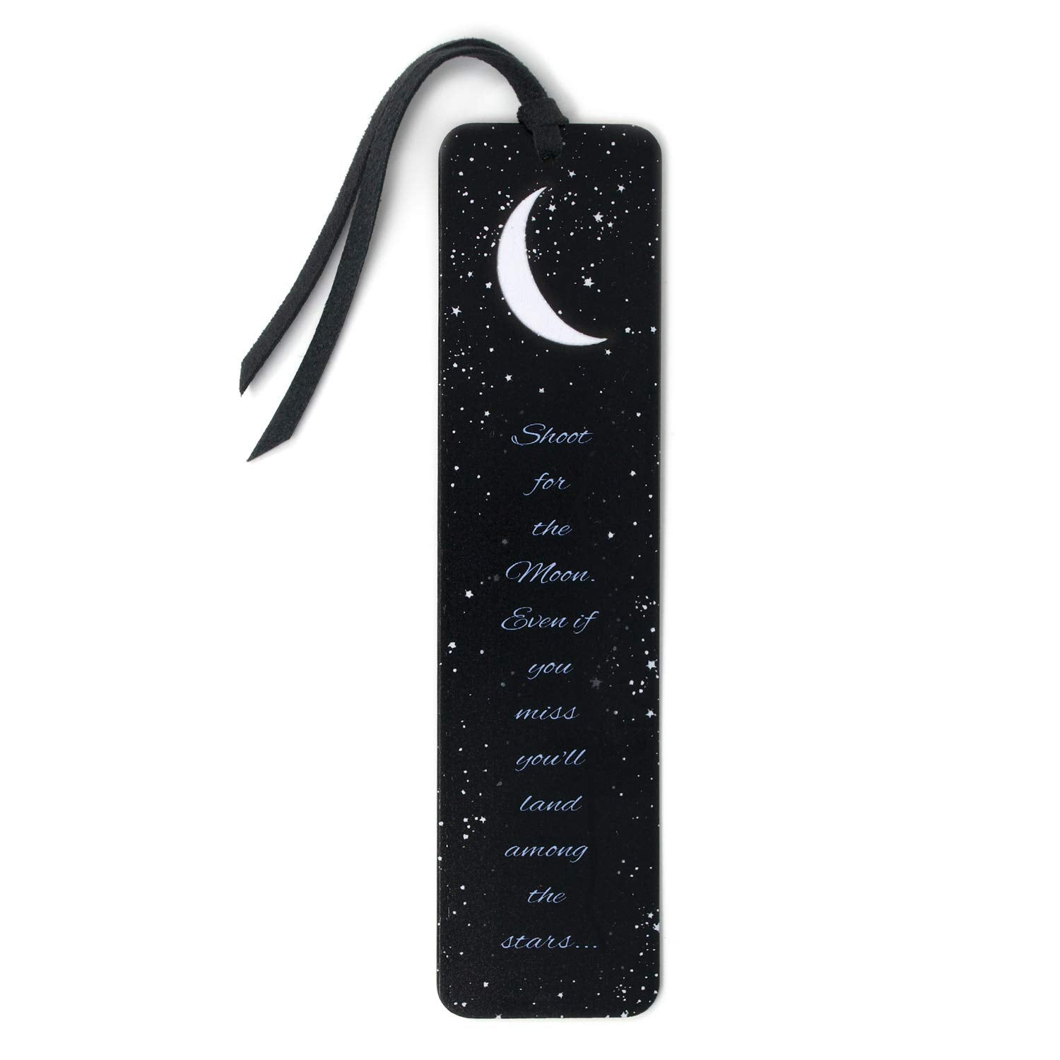 Shoot For The Moon Quote - Wooden Bookmark - Made In Usa