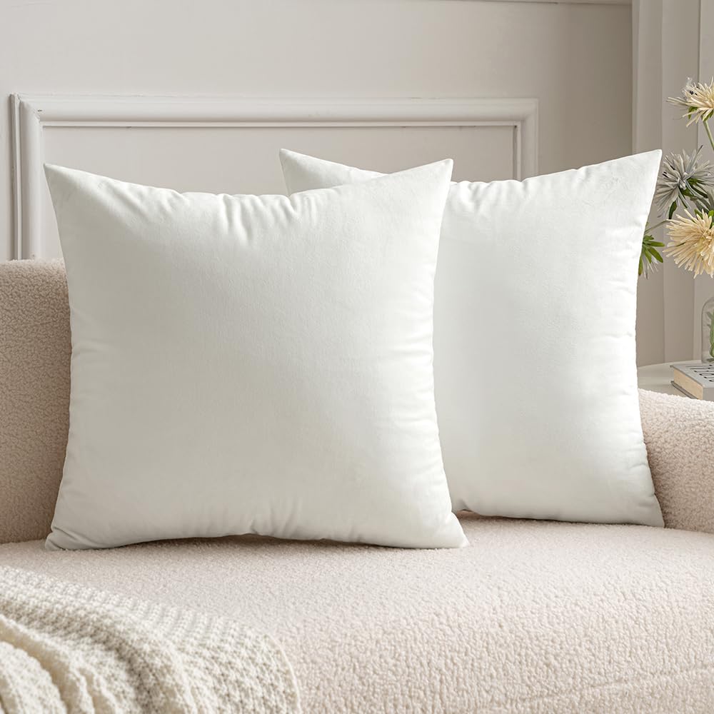 Miulee Pack Of 2 Velvet Soft Solid Decorative Square Throw Pillow Covers Set Christmas Cushion Case For Spring Couch Sofa Bedroo