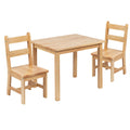 Flash Furniture Kyndl Kids Solid Hardwood Table and Chair Set for Playroom, Bedroom, Kitchen - 3 Piece Set - Natural