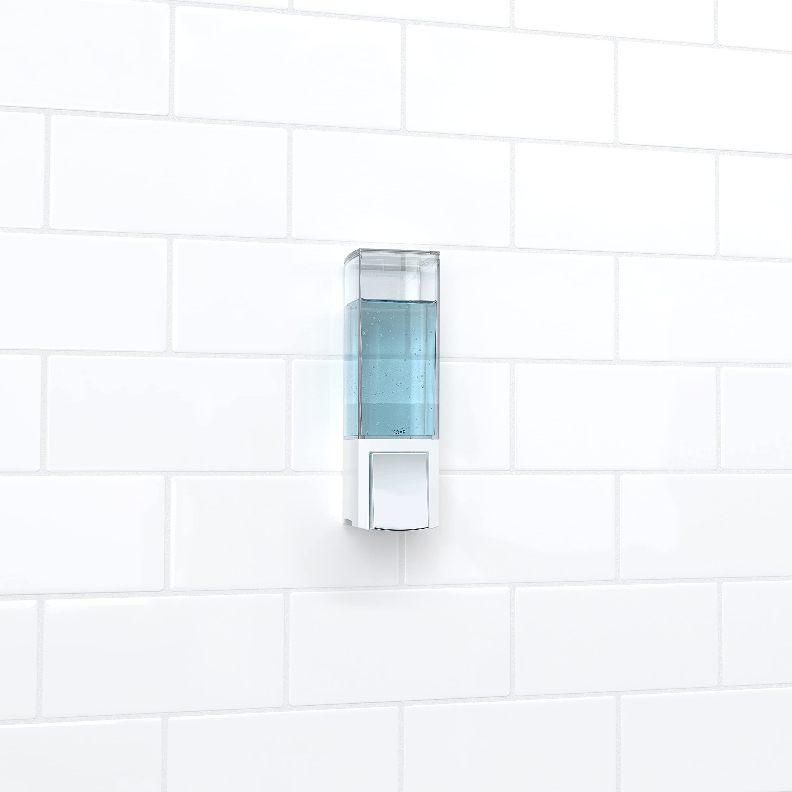 Better Living Products Clever Soap Dispenser, Liquid Soap Dispenser, 1 X 17 Fl. Oz. White, 4.88'' X 3.5'' X 8.25''