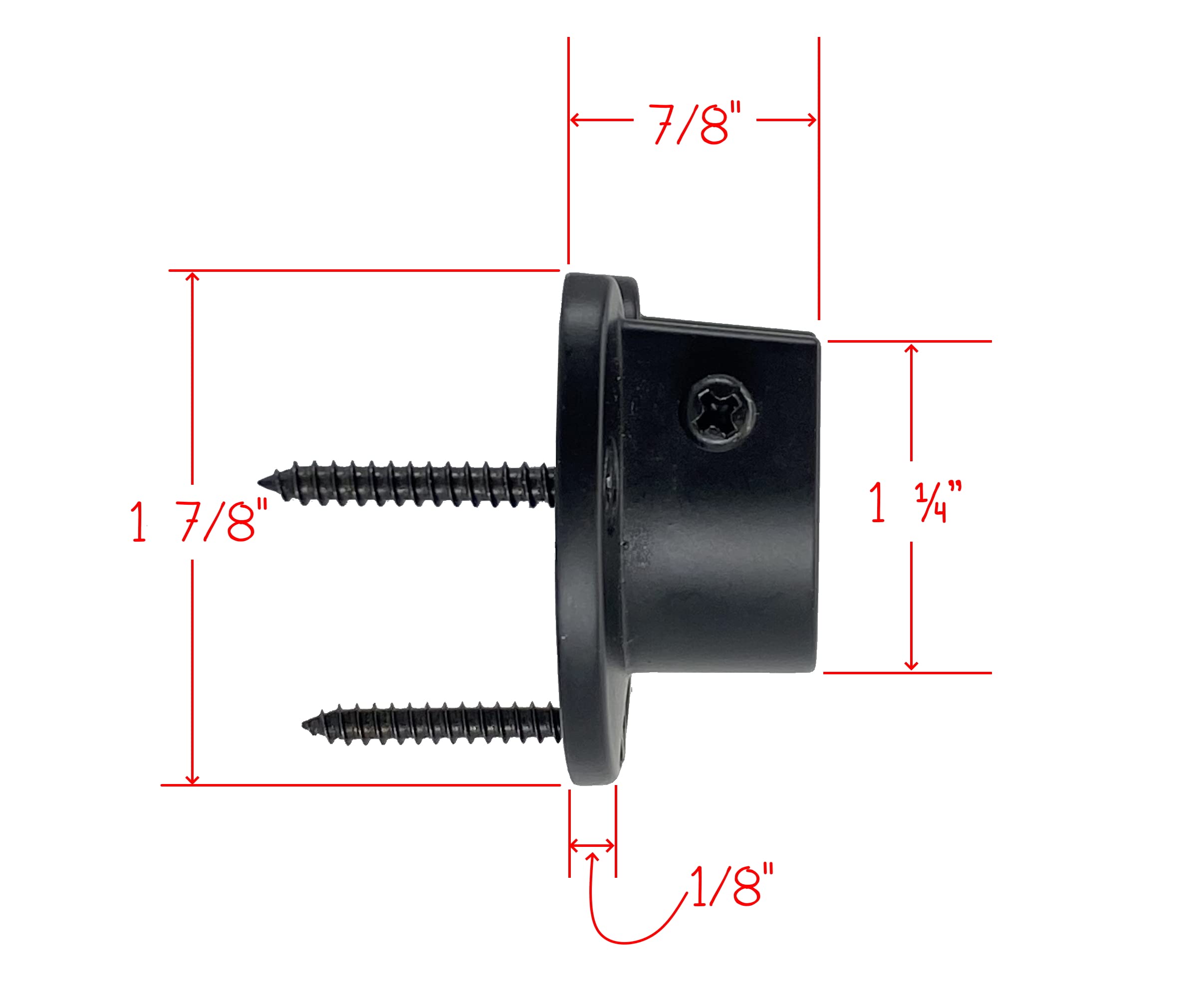 Desunia Closet Rod Support Flanges With Screw On Attachment | Heavy Duty Clothes Pole End Sockets For Wardrobes | Black | 2 Pack