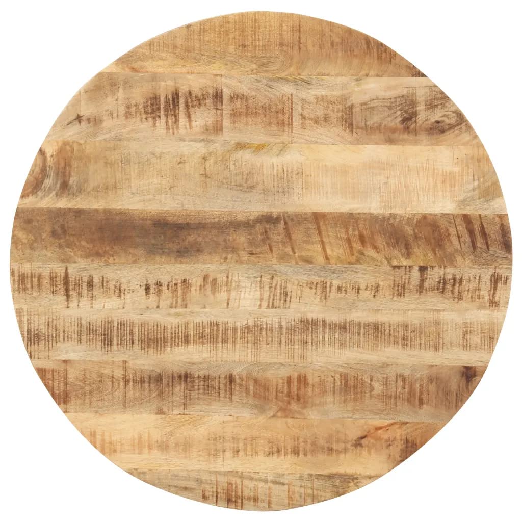 vidaXL Solid Mango Wood Table Top Home Indoor Dining Room Kitchen Wooden Replacement Accessory Round Dining Table Top Furniture Ø23.6