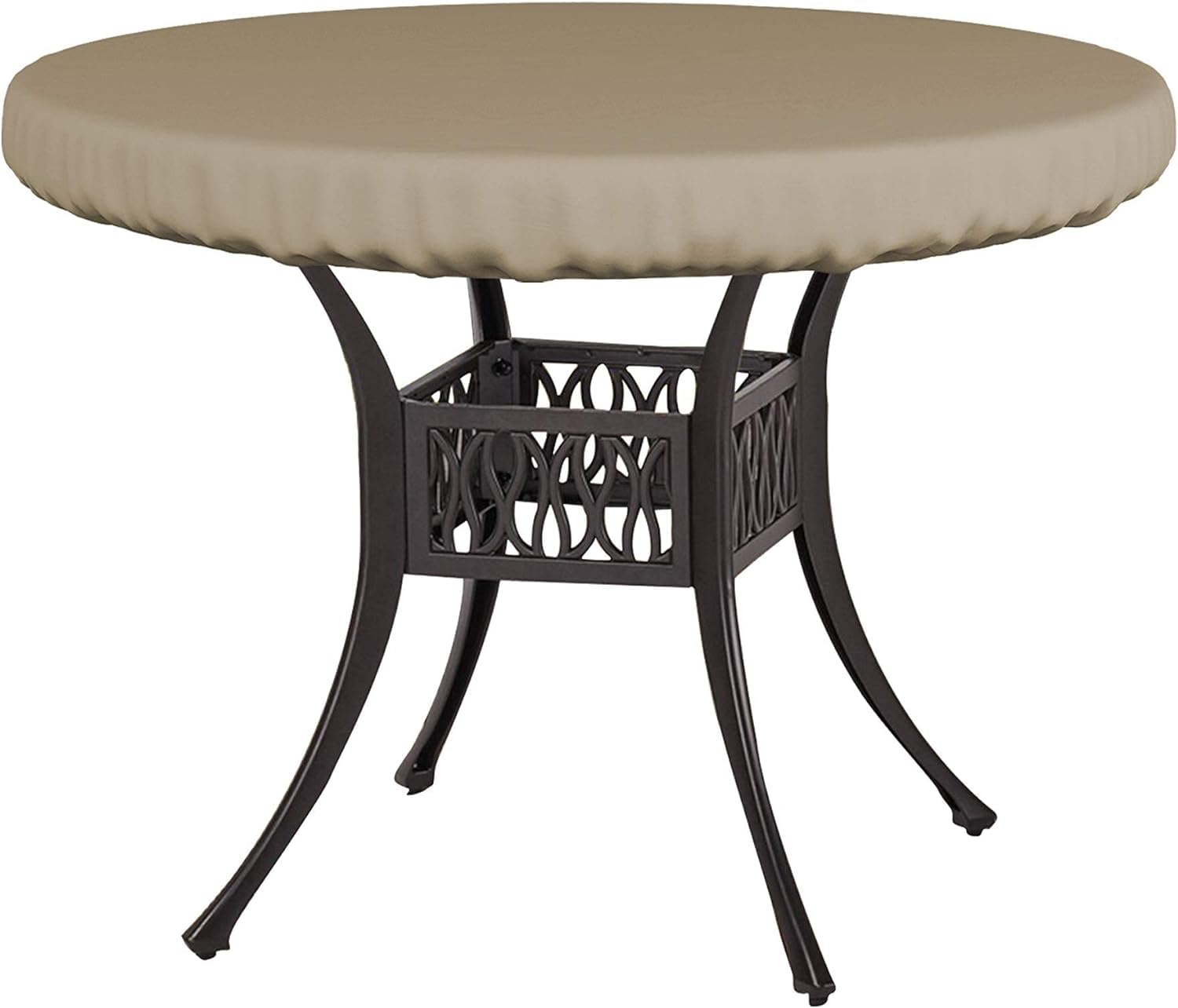 Covers & All Round Table Top Cover, 12 Oz Waterproof Uv & Weather Resistant Patio Table Cover, Outdoor Table Cover For Patio Outdoor Furniture & Coffee Table (60' Dia X 4' H Inches, Beige)