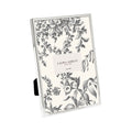 Laura Ashley 4x6 Silver Flat Metal Picture Frame (Vertical & Horizontal) w/Two-Way Easel Stand, Black Velvet Backing, Wall-Mount