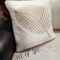 Balley Set Of 5 Embroidered Cushions Cover (Pack Of 5, 40 Cm*40 Cm) (White)
