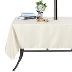 Saraflora Outdoor And Indoor Tablecloth-60X120 Inch Beige, Wrinkle Free Washable Waterproof Table Cloth With Umbrella Hole And Zipper Rectangle Table Cover For Spring/Summer/Patio/Picnic/Bbqs/Party