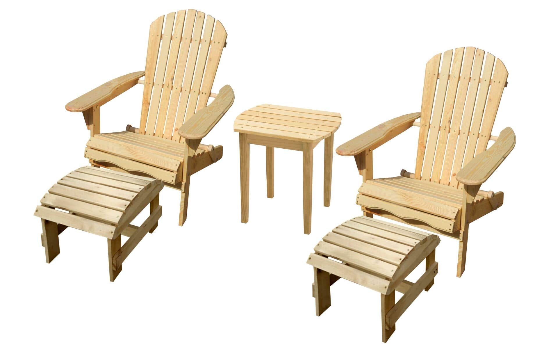 W Home Adirondack Chair Conversation Set, Standard, Natural