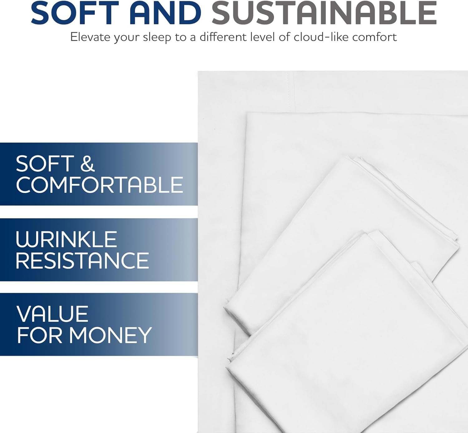 Linteum Textile (1 Pack, 36X80X9 In, White) Percale Twin Fitted Sheets, 180 Thread Count