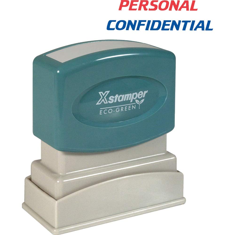 Wholesale Case Of 15 - Xstamper Personal Confidential Stamp-Personal/Confidential Ink Stamp, 1/2'X1-5/8', Blue/Red Ink