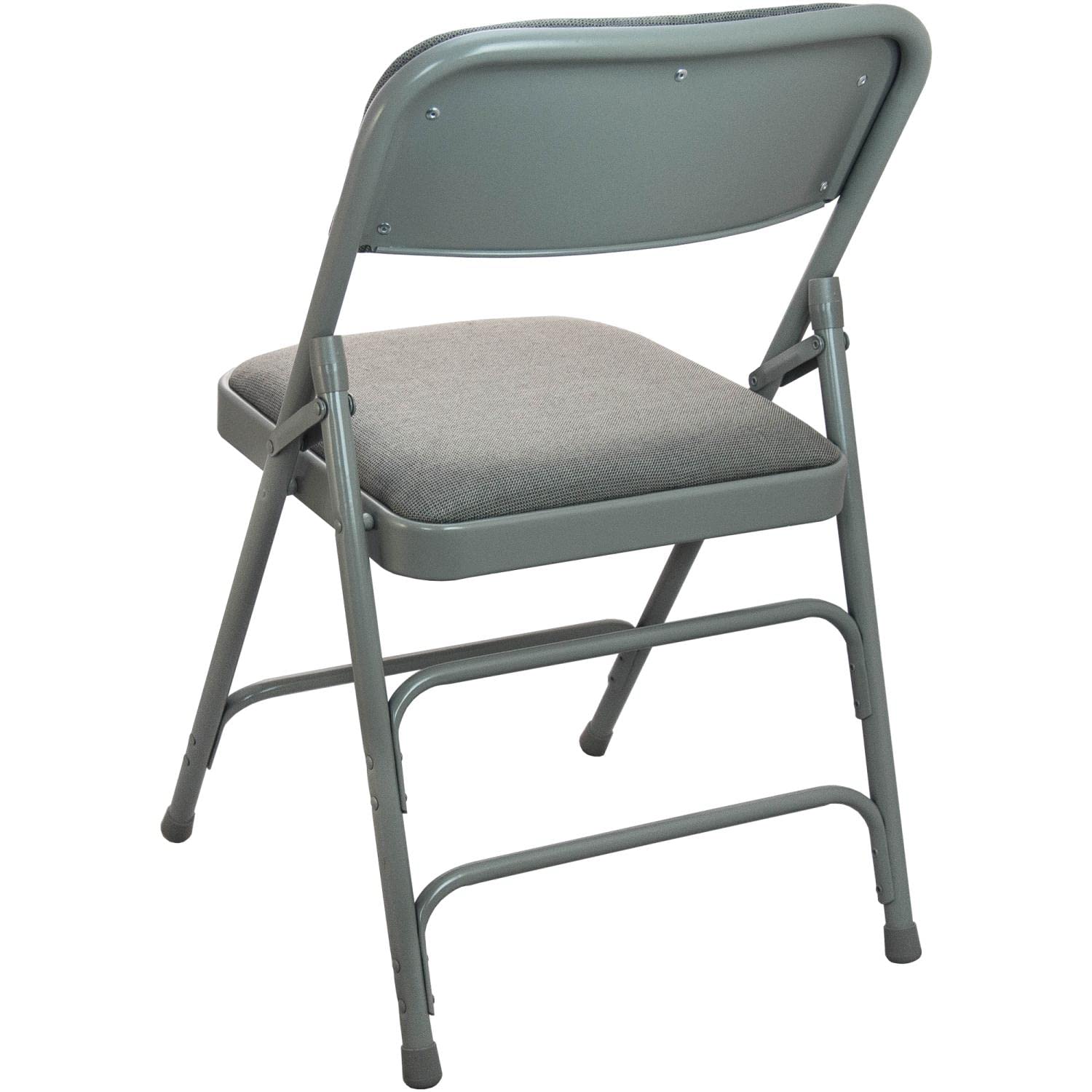 Flash Furniture Advantage Padded Folding Chair 1 Seat, Grey Fabric/Grey Metal