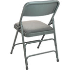 Flash Furniture Advantage Padded Folding Chair 1 Seat, Grey Fabric/Grey Metal