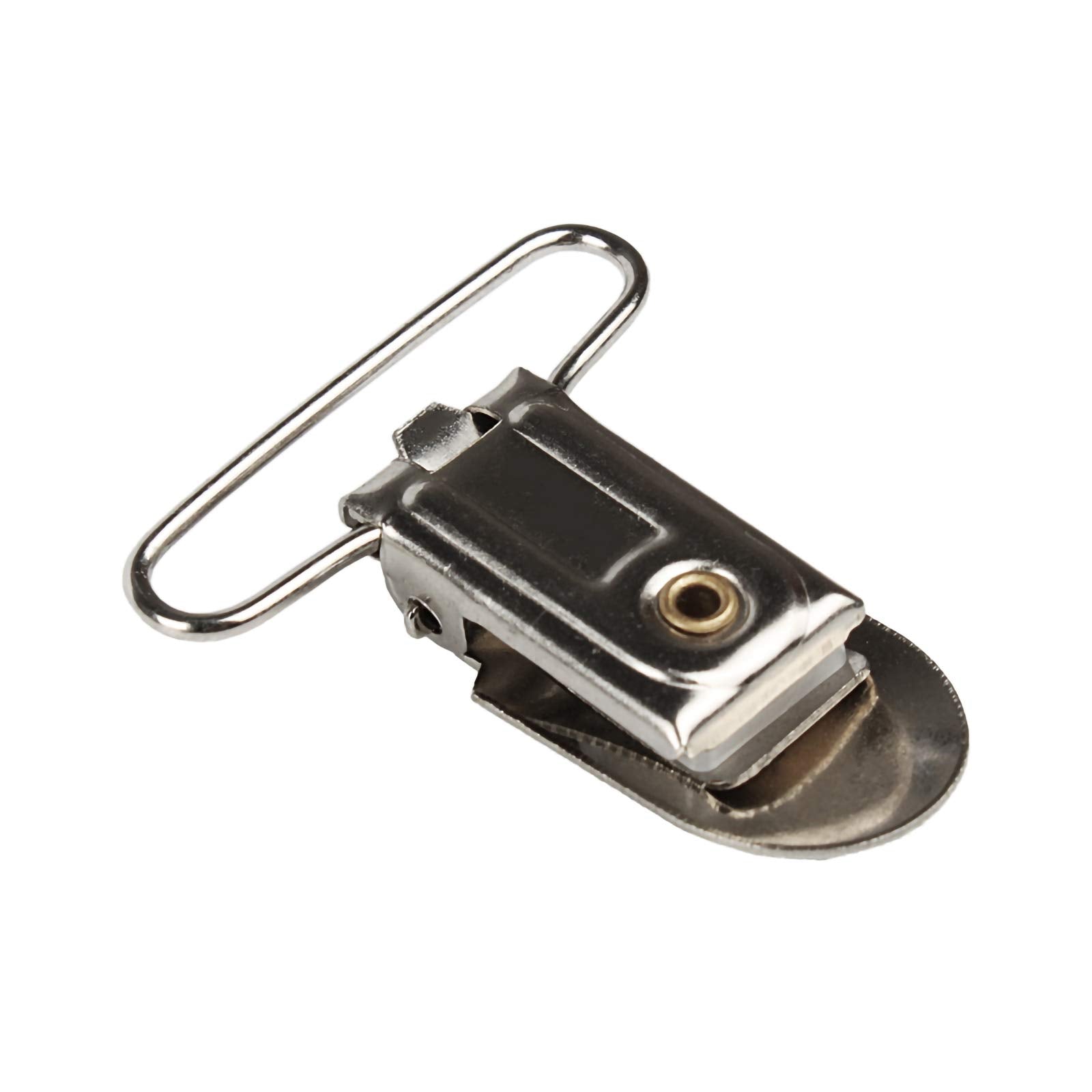 Andux 25 Pcs Metal Fasteners Clips Holders Clips Silver Yjk-03 (3.0 Cm, Long Head)