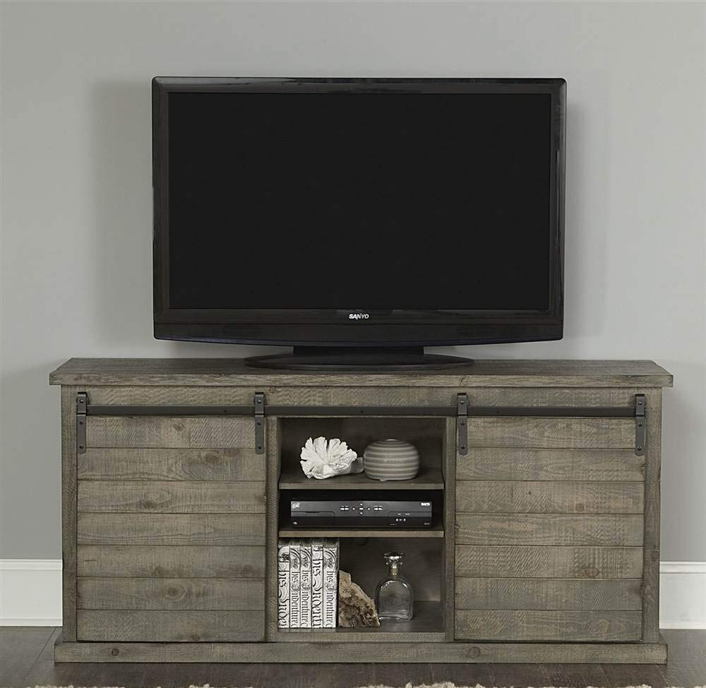 Progressive Furniture Huntington 64 Inch Tv Console Entertainment Stand Gray