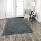 Rizzy Home Alora Decor Emerson 5' X 8' Squares Dk. Grey/Gray/Rust/Blue Hand-Tufted Area Rug