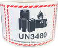 Un3480 Caution Lithium Battery Labels 3.25 X 4.25 Inch 500 Total Stickers For Smaller Packages Only