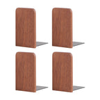 Muso Wood Book Ends for Shelves, Non-Slip Bookends, Heavy Duty Wooden Bookend Support for Books and Movies (Sapele 2 Pairs)