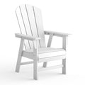 Costaelm Outdoor Adirondack Chair, Hdpe Patio Balcony Chairs, Portside Seashell Nautical Curveback Adirondack Chair And Fire Pit Chairs, White