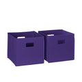 RiverRidge Folding Storage Bins with Handles Dark Purple Cube Storage Organizer for Closet, Bedroom & Playroom - Closet Organize